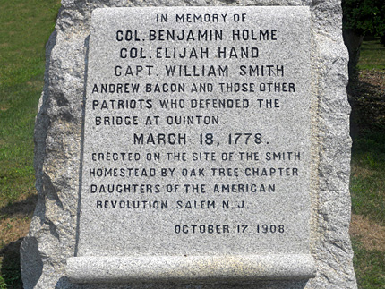 Quinton New Jersey in the Revolutionary War