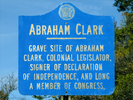 Abraham Clark Gravesite Sign