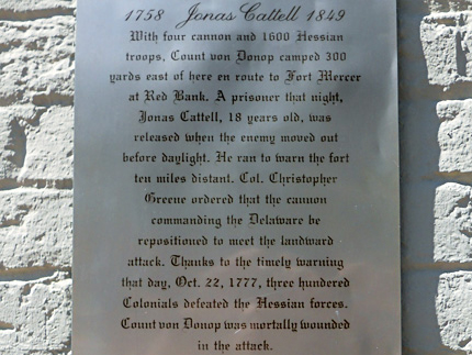 Jonas Cattell Plaque