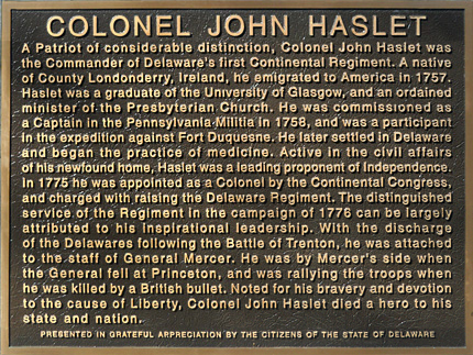 Colonel John Haslet Memorial in Princeton