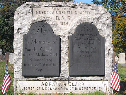 Grave of Abraham Clark, and his wife Sarah